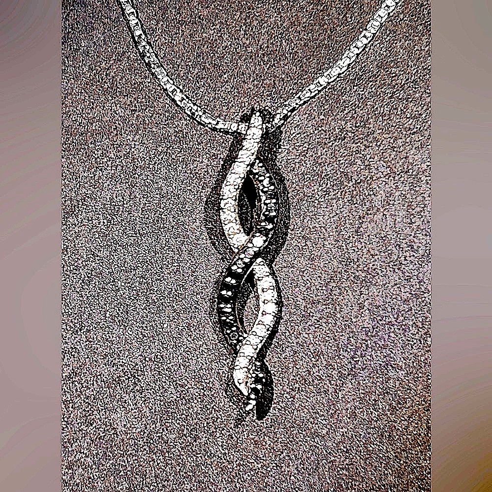 10k black and white diamond necklace
